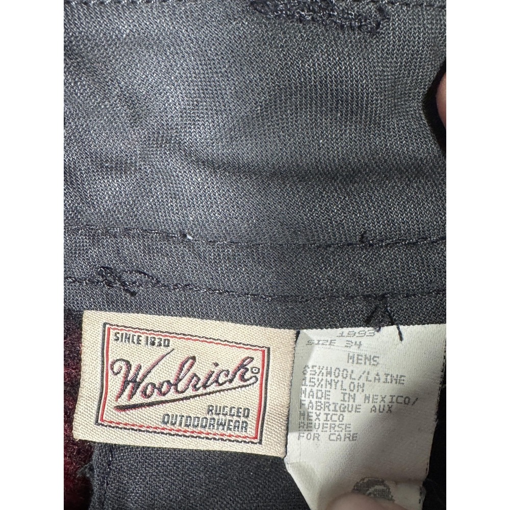 Woolrich Pants Mens 34x30 (Act 31x30) Red Plaid Wool Flannel Jogger Cuffed - Picture 11 of 13
